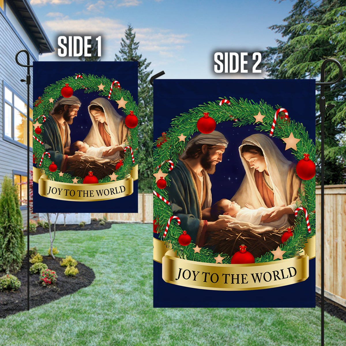 Nativity Of Jesus Child Is Born Christmas Flag