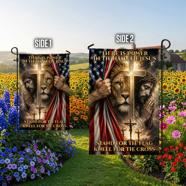SP-01 Nation Under God Savior and Redeemer Christian Garden Flag Religious Celebrations