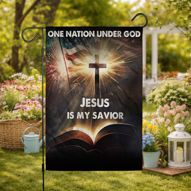 SP-01 Jesus Is My Savior Flag One Nation Under God Memorial Day