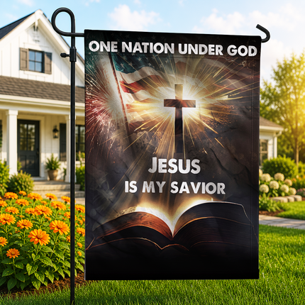 SP-01 Jesus Is My Savior Flag One Nation Under God Memorial Day