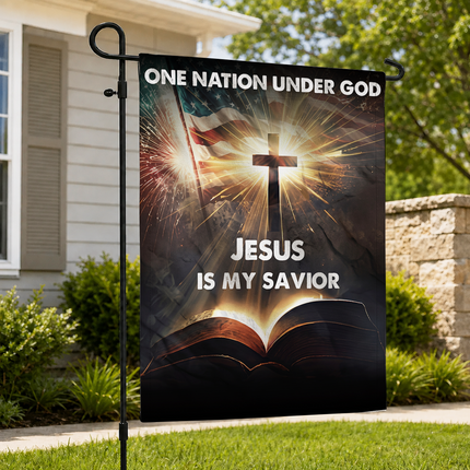 SP-01 Jesus Is My Savior Flag One Nation Under God Memorial Day