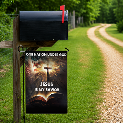 SP-01 Jesus Is My Savior Flag One Nation Under God Memorial Day