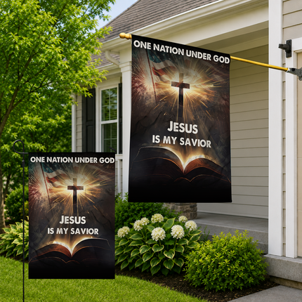 SP-01 Jesus Is My Savior Flag One Nation Under God Memorial Day