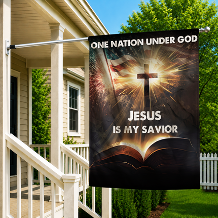 SP-01 Jesus Is My Savior Flag One Nation Under God Memorial Day