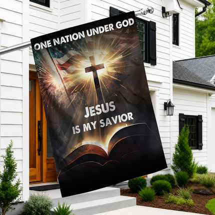 SP-01 Jesus Is My Savior Flag One Nation Under God Memorial Day