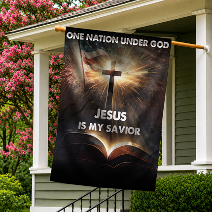 SP-01 Jesus Is My Savior Flag One Nation Under God Memorial Day