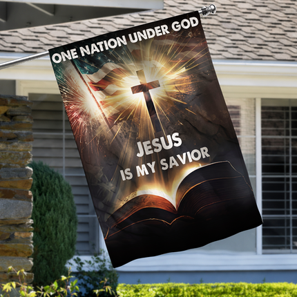 SP-01 Jesus Is My Savior Flag One Nation Under God Memorial Day