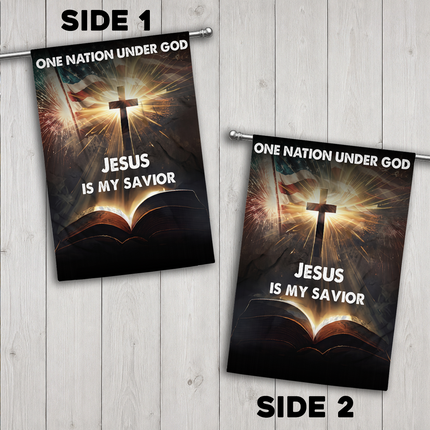 SP-01 Jesus Is My Savior Flag One Nation Under God Memorial Day