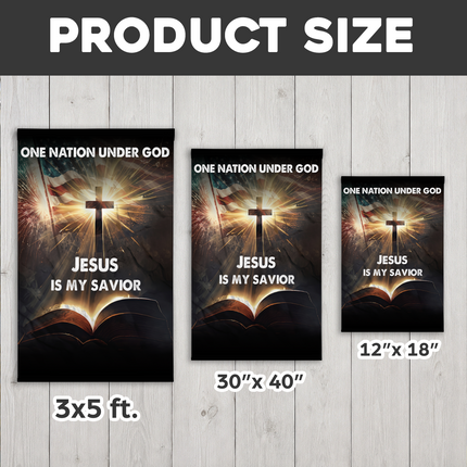 SP-01 Jesus Is My Savior Flag One Nation Under God Memorial Day