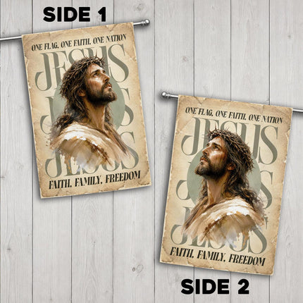 One Flag One Faith One Nation Jesus Faith Family Freedom Vintage Flag