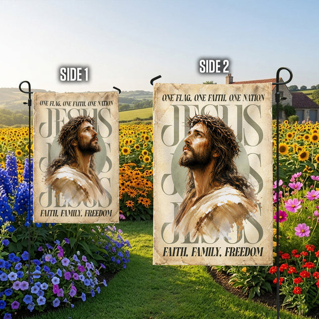 SP-01 Jesus Christ Flag Light of Christ Faith Family Freedom Thanksgiving