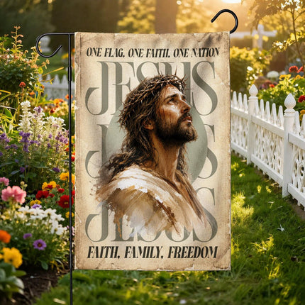 One Flag One Faith One Nation Jesus Faith Family Freedom Vintage Flag