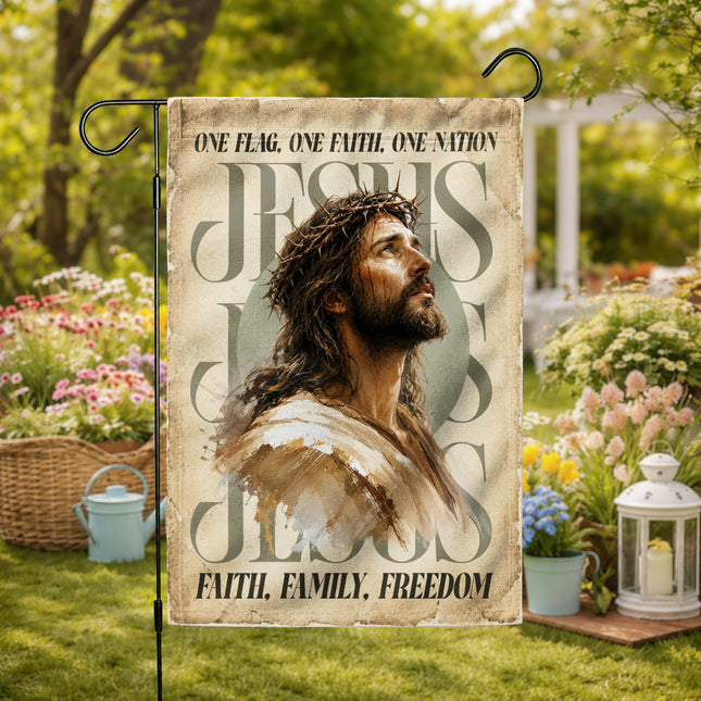 SP-01 Jesus Christ Flag Light of Christ Faith Family Freedom Thanksgiving