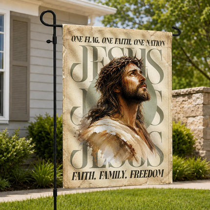 One Flag One Faith One Nation Jesus Faith Family Freedom Vintage Flag