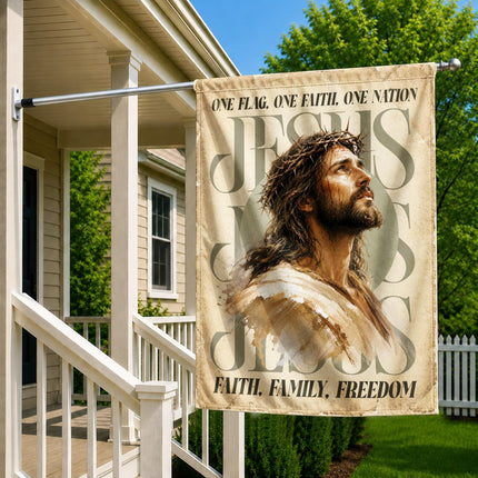 One Flag One Faith One Nation Jesus Faith Family Freedom Vintage Flag