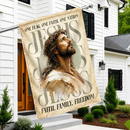 One Flag One Faith One Nation Jesus Faith Family Freedom Vintage Flag