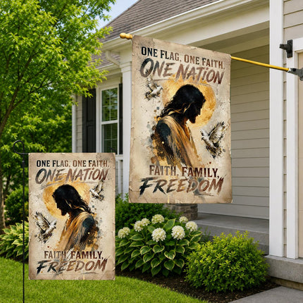 One Flag One Faith One Nation Faith Family Freedom Jesus Dove Flag