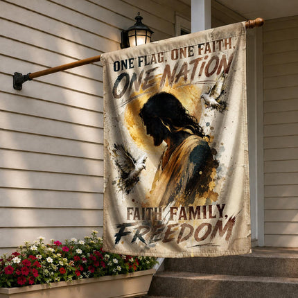One Flag One Faith One Nation Faith Family Freedom Jesus Dove Flag