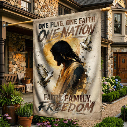 One Flag One Faith One Nation Faith Family Freedom Jesus Dove Flag