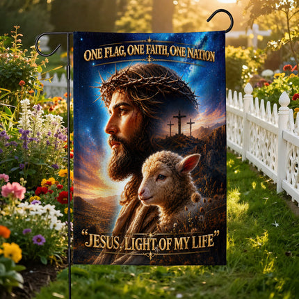 SP-01 Inspirational Christian Flag Jesus Savior Redeemer Garden Flag Religious Celebrations