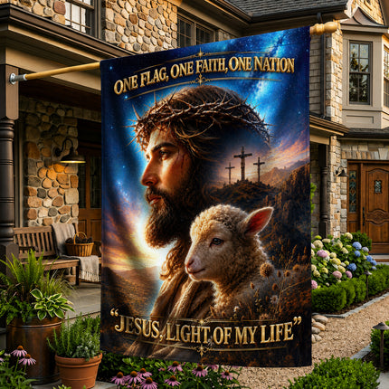 SP-01 Inspirational Christian Flag Jesus Savior Redeemer Garden Flag Religious Celebrations