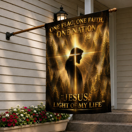 SP-01 Prayer Garden Flag Jesus Christ Divine Presence Family Gatherings