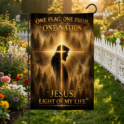 SP-01 Prayer Garden Flag Jesus Christ Divine Presence Family Gatherings