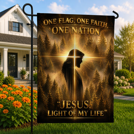 SP-01 Prayer Garden Flag Jesus Christ Divine Presence Family Gatherings