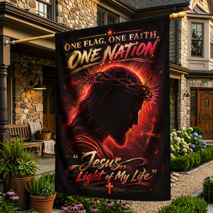 SP-01 Jesus Light of My Life Flag Hope in Jesus Patriotic Celebrations