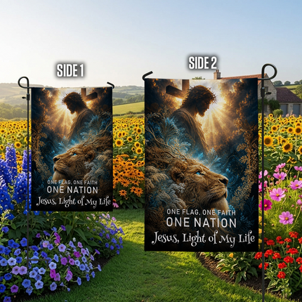 SP-01 One Flag One Faith One Nation Jesus Light of My Life Christian Flag Christmas Thanksgiving