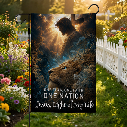SP-01 One Flag One Faith One Nation Jesus Light of My Life Christian Flag Christmas Thanksgiving