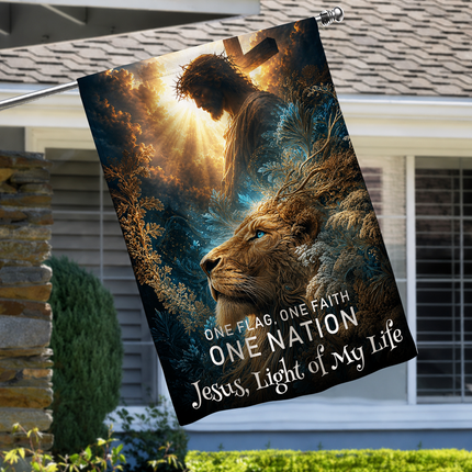 SP-01 One Flag One Faith One Nation Jesus Light of My Life Christian Flag Christmas Thanksgiving