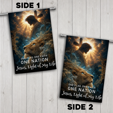 SP-01 One Flag One Faith One Nation Jesus Light of My Life Christian Flag Christmas Thanksgiving