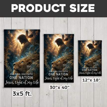 SP-01 One Flag One Faith One Nation Jesus Light of My Life Christian Flag Christmas Thanksgiving