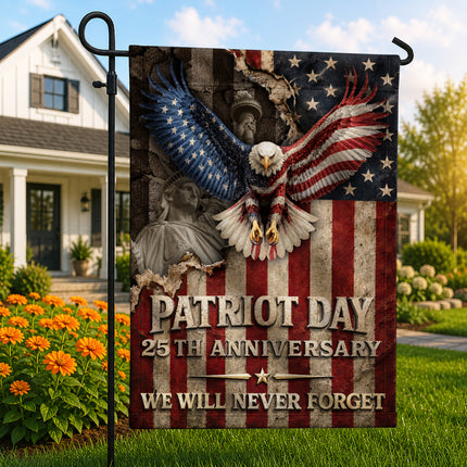 Patriot Day 25th Anniversary Vintage Eagle Flag