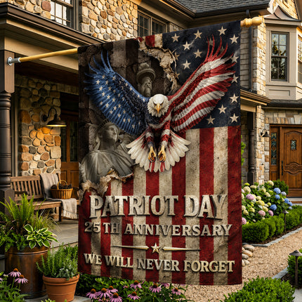 Patriot Day 25th Anniversary Vintage Eagle Flag