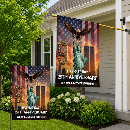 Liberty Torch and Eagle Patriot Day 25th Anniversary Memorial Flag