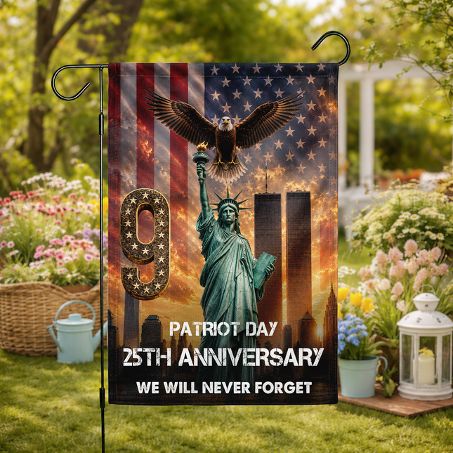 Liberty Torch and Eagle Patriot Day 25th Anniversary Memorial Flag