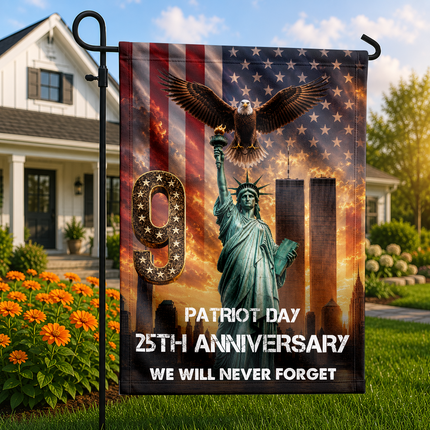 Liberty Torch and Eagle Patriot Day 25th Anniversary Memorial Flag