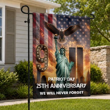 Liberty Torch and Eagle Patriot Day 25th Anniversary Memorial Flag
