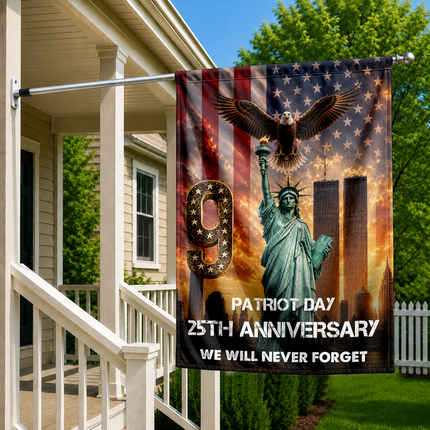 Liberty Torch and Eagle Patriot Day 25th Anniversary Memorial Flag