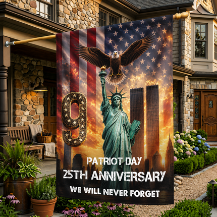 Liberty Torch and Eagle Patriot Day 25th Anniversary Memorial Flag