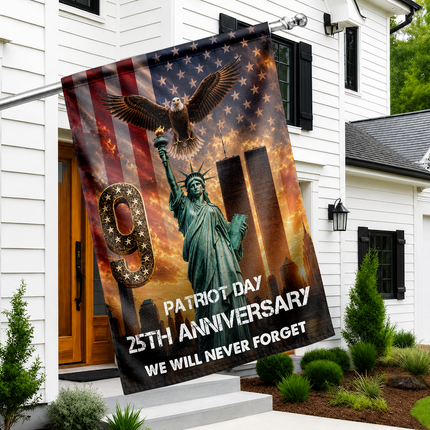 Liberty Torch and Eagle Patriot Day 25th Anniversary Memorial Flag
