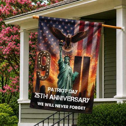 Liberty Torch and Eagle Patriot Day 25th Anniversary Memorial Flag