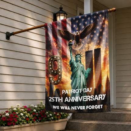 Liberty Torch and Eagle Patriot Day 25th Anniversary Memorial Flag