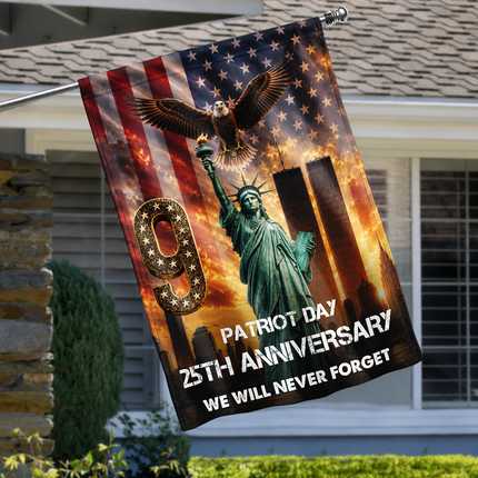 Liberty Torch and Eagle Patriot Day 25th Anniversary Memorial Flag