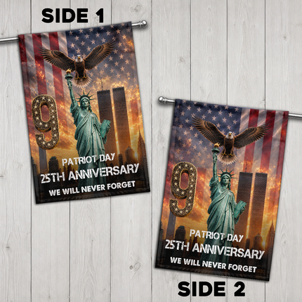 Liberty Torch and Eagle Patriot Day 25th Anniversary Memorial Flag