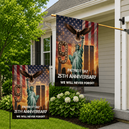 Liberty Torch and Eagle Patriot Day 25th Anniversary Memorial Flag