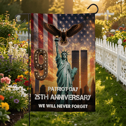 Liberty Torch and Eagle Patriot Day 25th Anniversary Memorial Flag