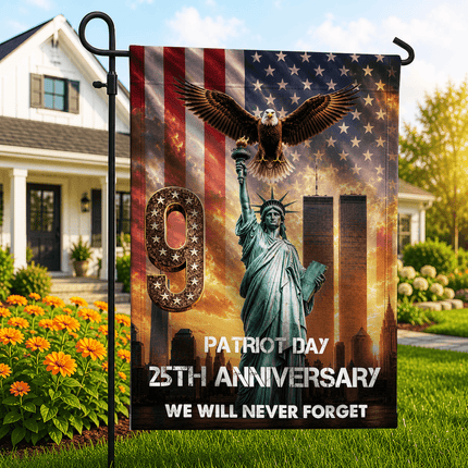 Liberty Torch and Eagle Patriot Day 25th Anniversary Memorial Flag
